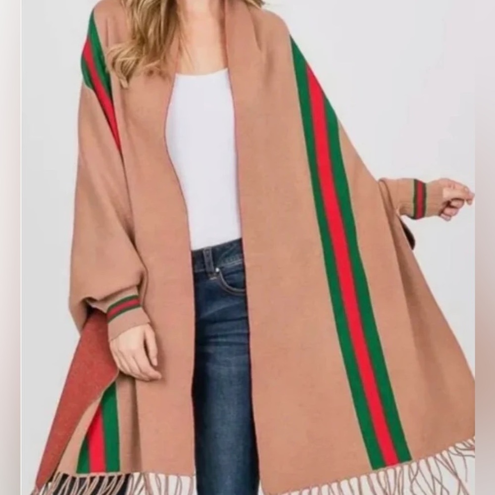 Caramel Brown Sweater Shawl Scarf